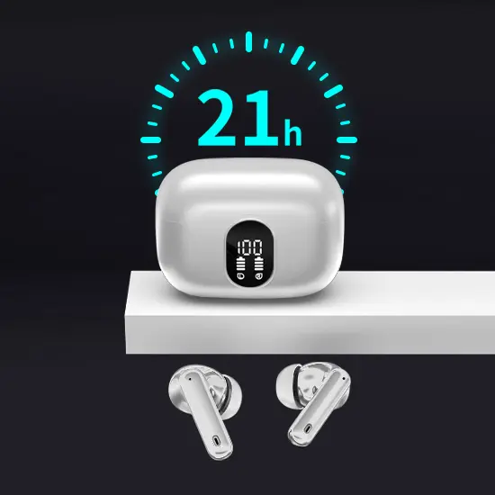BeatBuds X1 White Earbuds runs up to 21 hours